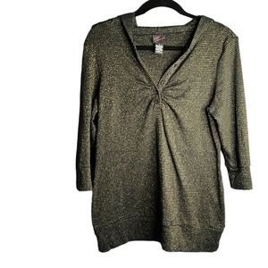 TORRID Black And Metallic Gold Hooded Top Size 1X